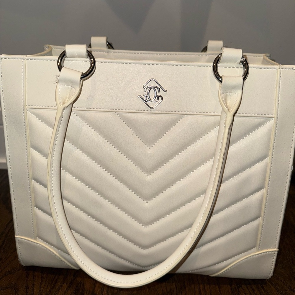 Chic Cream Chevron Shoulder Bag